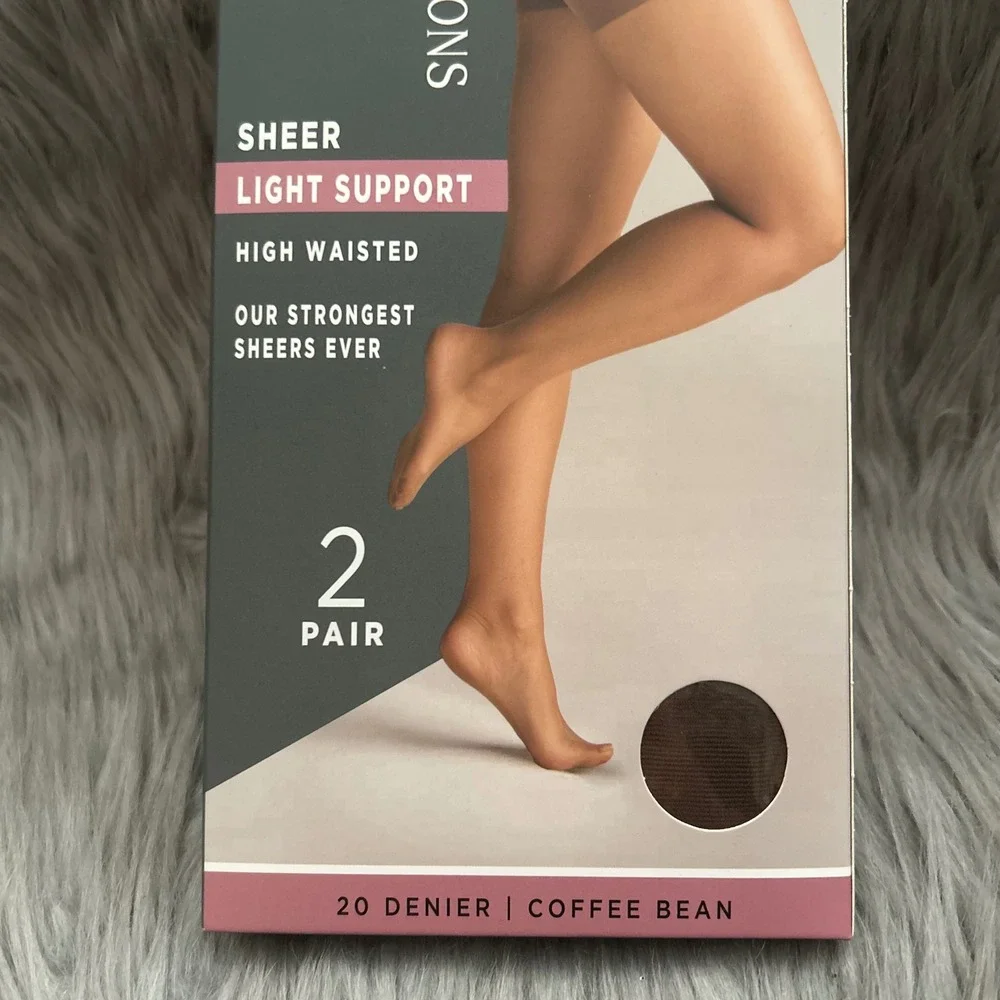 Silk Impressions Light Support Sheer Tights Womens XXXL Coffee Bean High Waisted